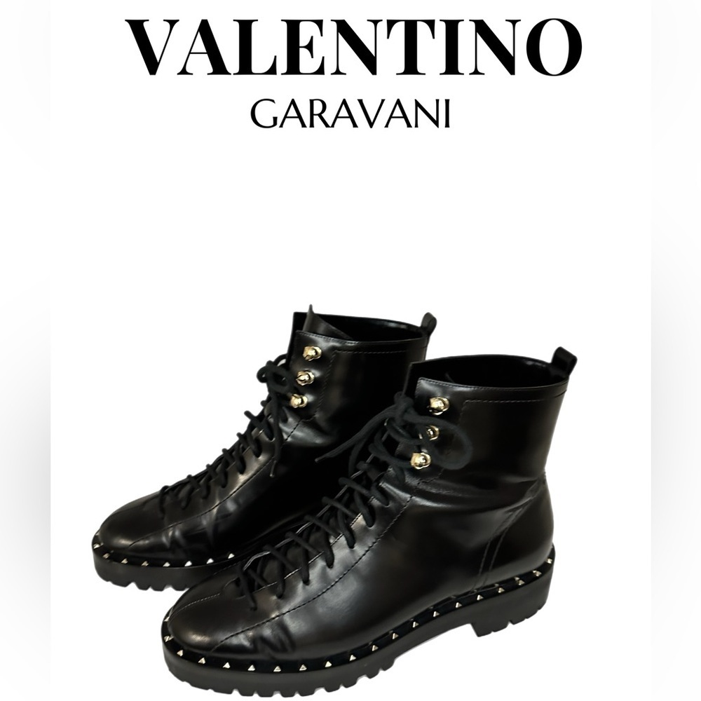 Valentino Black Rockstud Bootie
